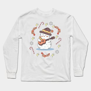 Snowman plays guitar Long Sleeve T-Shirt